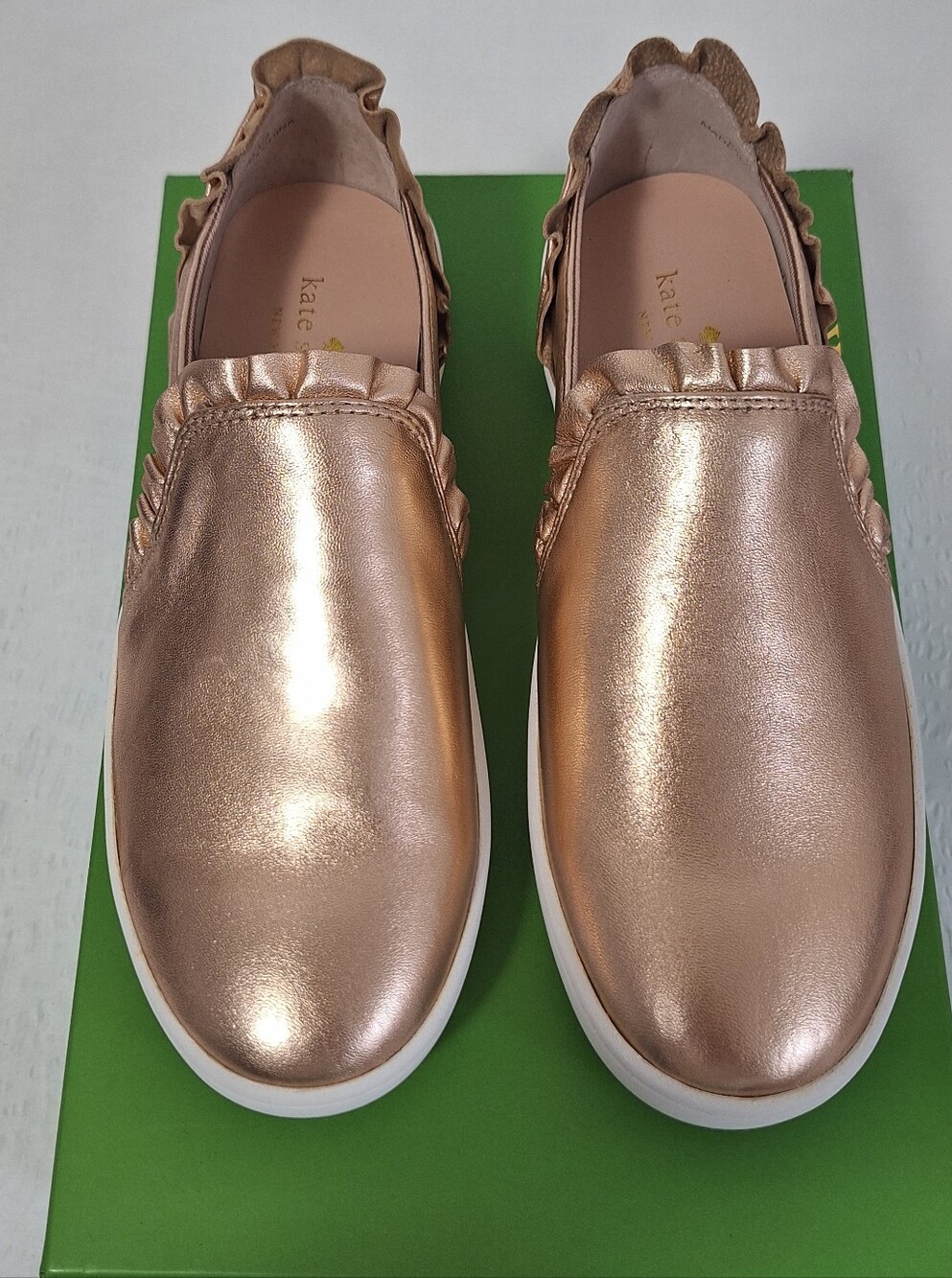 NWT kate spade Rose Gold Slip-On Sneakers